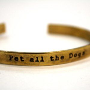 "PET ALL THE DOGS" gold Bangle